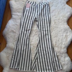 Grey/Ivory striped bell bottoms